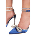 Blue - Back - Where´s That From Womens-Ladies Fanen Bow Diamante Stiletto Heel High Heels