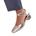 Silver - Front - Where´s That From Womens-Ladies Peru Faux Leather Crossover Strap Wide Low Block Heel Sandals