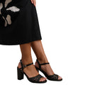 Black - Side - Where´s That From Womens-Ladies Cuba Plaited PU Medium Block Heel Sandals