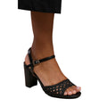 Black - Front - Where´s That From Womens-Ladies Cuba Plaited PU Medium Block Heel Sandals