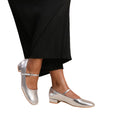 Silver - Lifestyle - Where´s That From Womens-Ladies Minsk PU Buckle Detail Wide Low Heel Ballet Shoes