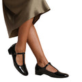 Black - Side - Where´s That From Womens-Ladies Cairo Patent Leather T-Bar Buckle Detail Low Block Heel Shoes