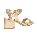 Gold - Back - Where´s That From Womens-Ladies Zephyr Strappy Faux Leather Peep Toe Medium Block Heel Sandals