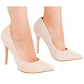 Light Cream - Front - Where´s That From Womens-Ladies Leah Suede Pointed High Heel Court Pumps