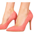 Pink Blush - Front - Where´s That From Womens-Ladies Leah Suede Pointed High Heel Court Pumps