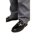 Black - Side - Where´s That From Womens-Ladies Monaco Patent Leather Metal Detail Loafers