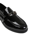 Black Patent - Back - Where´s That From Womens-Ladies Monaco Metal Detail Wide Loafers