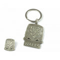 Front - Wales Football Crest Keyring and Badge Set