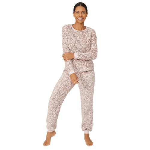 Debenhams Womens Ladies Animal Print Fleece Pyjama Set