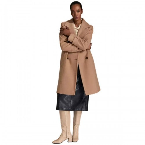 Double Breasted Cashmere Wool Coat, Camel