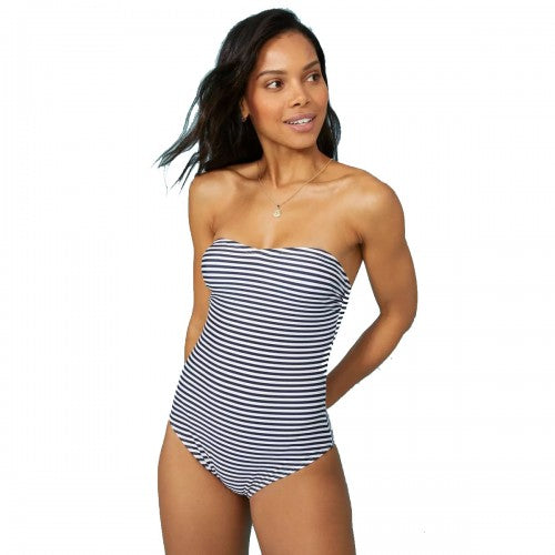 Debenhams Womens Ladies Stripe Bandeau One Piece Swimsuit