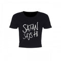 Front - Grindstore Womens/Ladies Satan Says Hi Crop Top