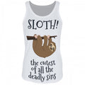 Front - Grindstore Womens/Ladies The Cutest Of All The Deadly Sins Sloth Tank Top