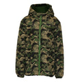 Front - Minecraft Girls AOP Creeper Camo Puffer Jacket