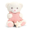 Cream-Pink - Front - Keel Toys Baby Keeleco Star Teddy Bear