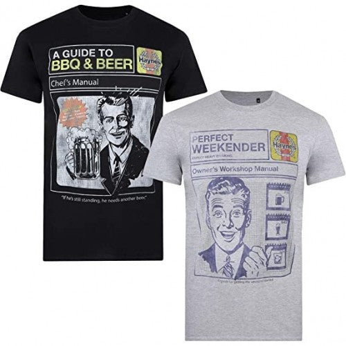 Haynes Mens BBQ And Beer T Shirt Pack of 2