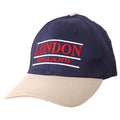 Navy-Beige-Red-White - Front - London England Embroidered Baseball Cap