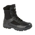 Black - Front - Grafters Mens Leather Combat Boots