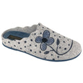 Light Grey - Front - Sleepers Womens-Ladies Flower Felt Slippers