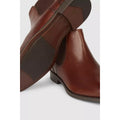 Chocolate - Side - Debenhams Mens Elliot Leather Chelsea Boots