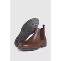 Brown - Side - Mantaray Mens Harvey Leather Chelsea Boots