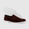 Brown - Side - Maine Mens Putney Suede Loafers