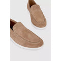 Taupe - Back - Maine Mens Putney Suede Loafers