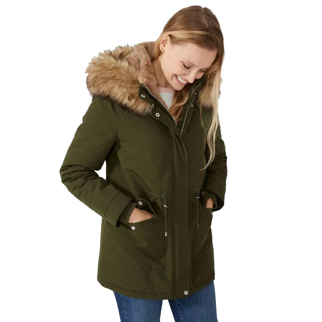 Maine Womens/Ladies Faux Fur Trim Borg Lined Parka