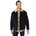 Navy - Front - Mantaray Mens Cord Borg Lined Jacket