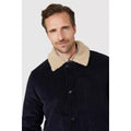 Navy - Side - Mantaray Mens Cord Borg Lined Jacket