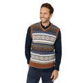 Chestnut - Front - Mantaray Mens Fair Isle Sleeveless Jumper