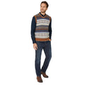 Chestnut - Back - Mantaray Mens Fair Isle Sleeveless Jumper