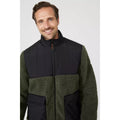 Khaki - Side - Mantaray Mens Quilted Borg Jacket