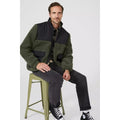 Khaki - Lifestyle - Mantaray Mens Quilted Borg Jacket