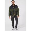 Khaki - Pack Shot - Mantaray Mens Quilted Borg Jacket