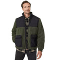 Khaki - Front - Mantaray Mens Quilted Borg Jacket