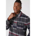 Dark Grey - Side - Mantaray Mens Checked Quilted Shirt Jacket