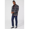 Dark Grey - Pack Shot - Mantaray Mens Checked Quilted Shirt Jacket