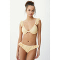 Yellow - Front - Debenhams Womens-Ladies Gingham Frill Bikini Top