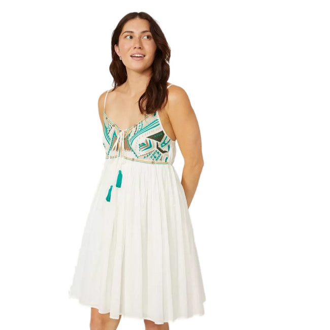 Mantaray Womens Ladies Strappy Embroidered Dress Discounts on great Brands