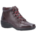 Burgundy - Front - Fleet & Foster Womens-Ladies Merle Lace Up Leather Ankle Boot