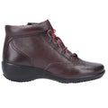 Burgundy - Back - Fleet & Foster Womens-Ladies Merle Lace Up Leather Ankle Boot