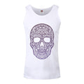 White - Front - Grindstore Mens Pictoric Skull Vest Top