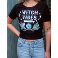 Black - Back - Grindstore Womens-Ladies Witch Vibes Crop Top