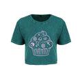 Emerald Green - Front - Grindstore Girls Goth Cake Acid Wash Crop Top