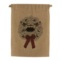 Brown - Side - Grindstore Anti Christmas Hessian Wreath Santa Sack