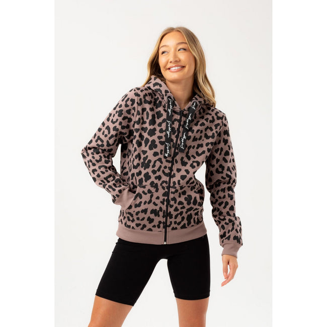 Cheetah print zip up hoodie best sale