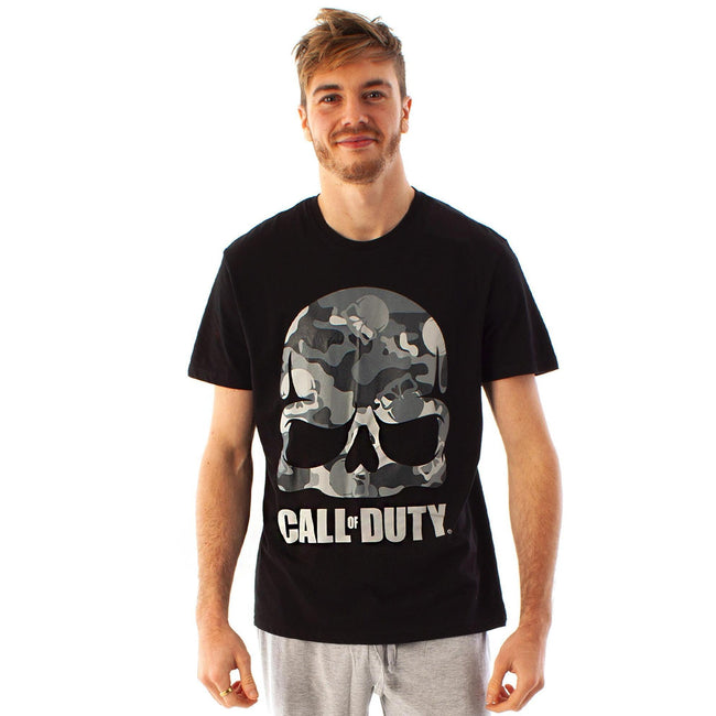 Call Of Duty Mens Camo Skull Printed Short-Sleeved T-Shirt