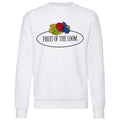 White - Front - Fruit of the Loom Womens-Ladies Large Logo Vintage Sweatshirt