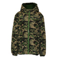 Green - Front - Minecraft Girls AOP Creeper Camo Puffer Jacket